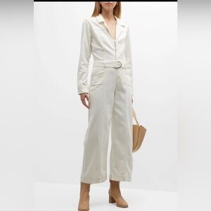 PAIGE Cream Long Sleeve Jumpsuit